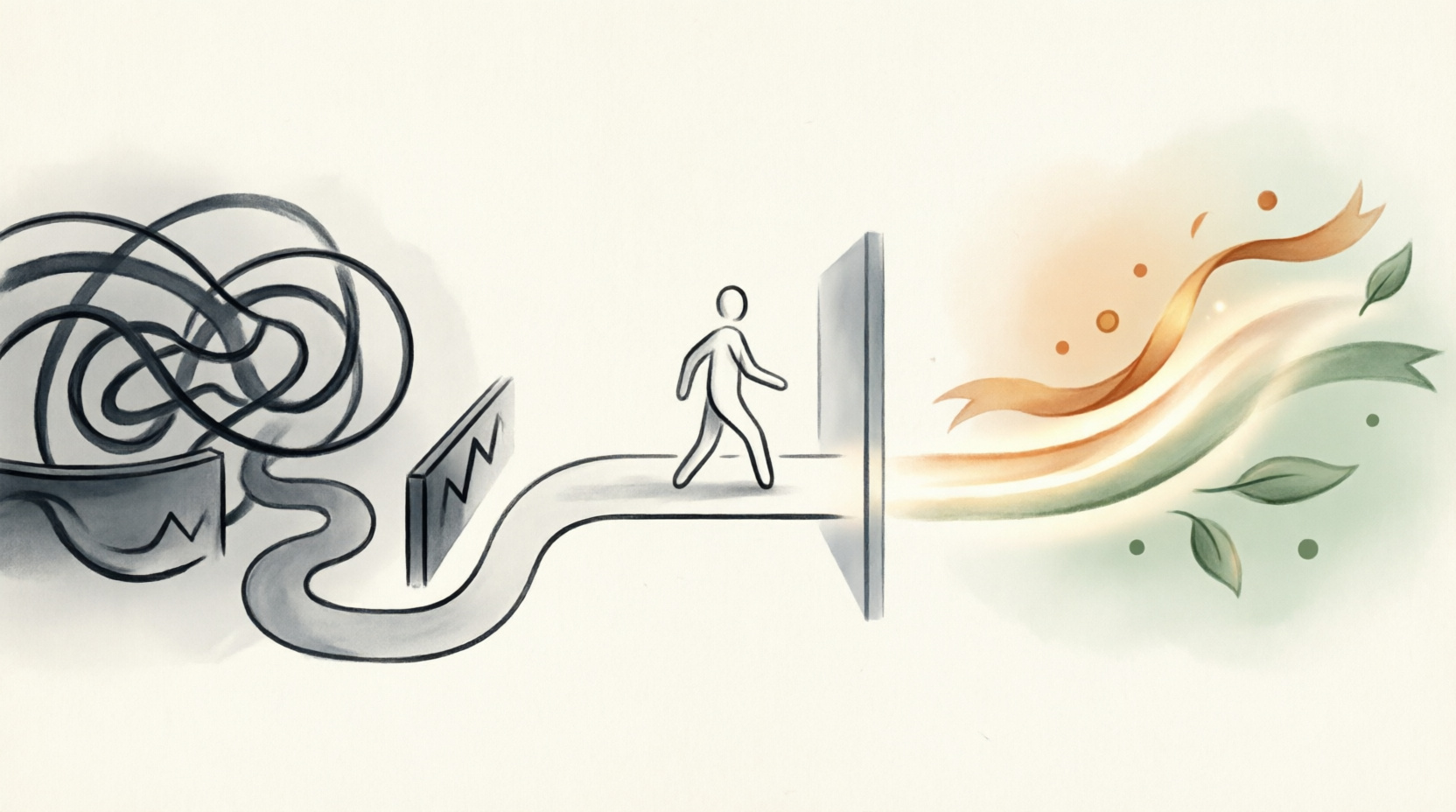 Ein Weg durch eine Landschaft – Symbol für den Weg aus der Erschöpfung